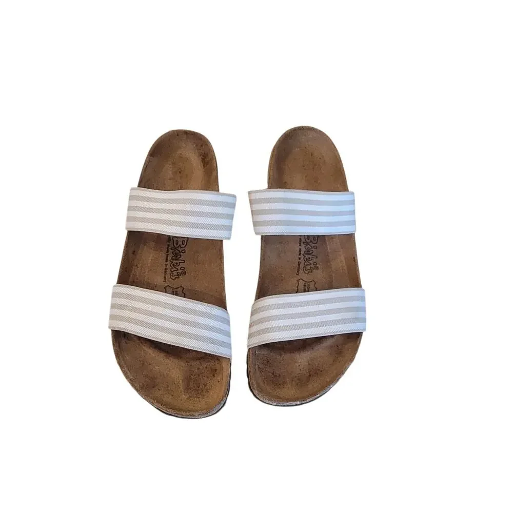 Birkenstock Birkies Womens Curacao Stripe Stretch Straps Sandal Slides 40